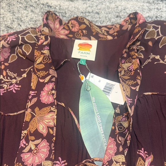 FARM Rio Bella Floral Mini Dress, Burgundy - Picture 9 of 9